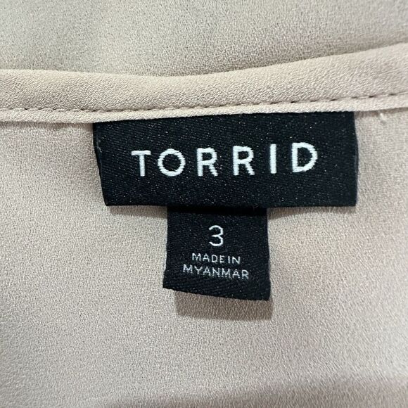 Torrid Blouse Top Women 3X Blush Georgette Career Office Hi Low Minimal Capsule* - Picture 12 of 15